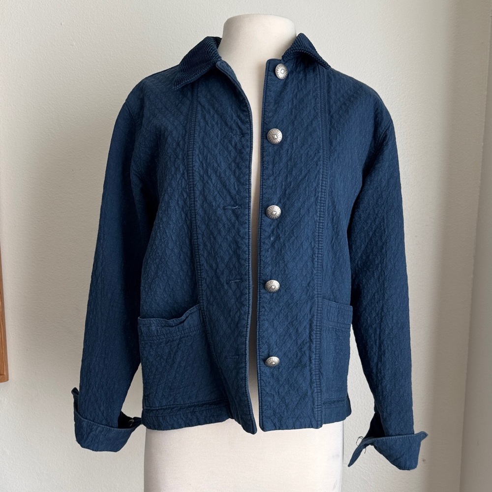 Vintage Navy Blue Quilted Blazer